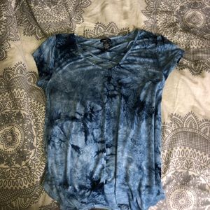 Blue v neck shirt